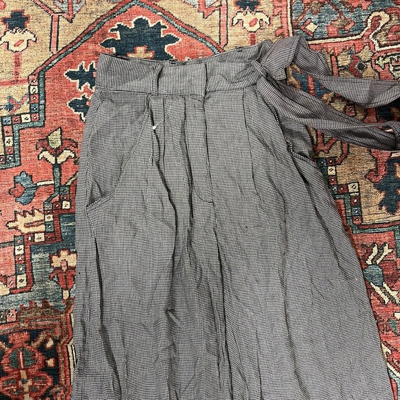 NWOT MATTHEW BRUCH Wide Leg Pleated Pant in Black Houndstooth size 1 / Small - Picture 6 of 10